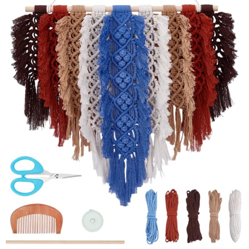 FREEBLOSS Large Macrame Leaf Wall Hanging Kit Leaf Woven Tapestry