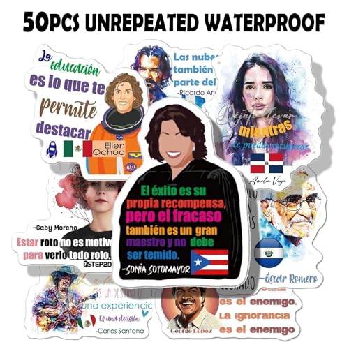 Image of Spanish Inspirational Stickers | Hispanic Heritage Month Stickers | 21 Latin Country Quotes for Teachers Students | Classroom Rewards & Cultural Decor