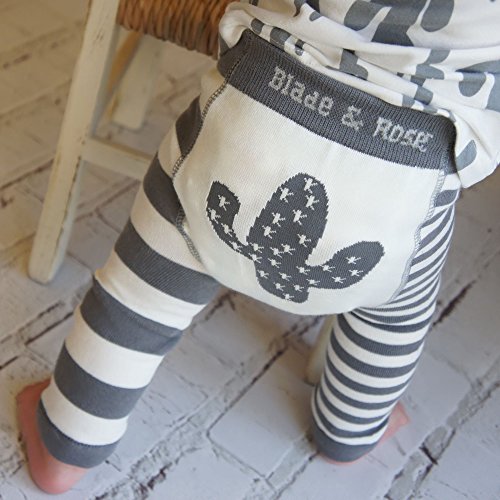 Meia Calça Legging Infantil Cacto 6-12 meses, Blade and Rose, Cinza