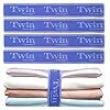 Siaomo Bed Sheet Organizer Bands, Sheet Set Storage Label Bands, Elastic Bedding Sheet Size Marking Label Bands Straps Wraps for Organizing Linen Closet（Twin 4PCs | Blue）
