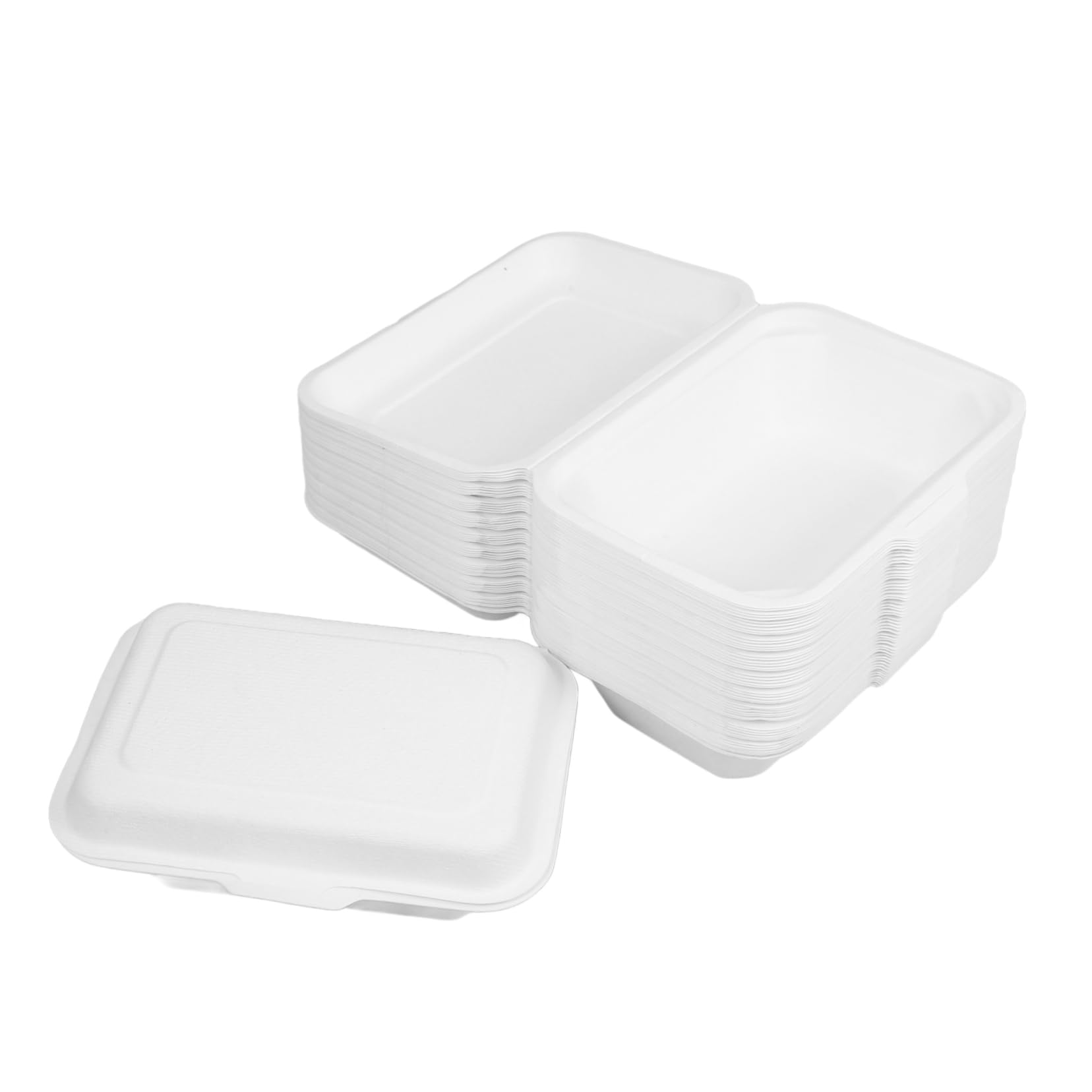 ULTECHNOVO 100piezas Envases Comida Desechables Recipientes De Biodegradables Para Comida Caja De Almuerzo y Práctica Para Calientes y Frías