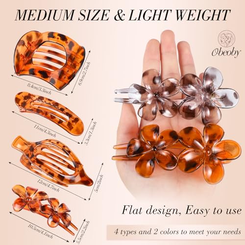 Pinzas para cabello plano 8 piezas para mujeres miniatura 2