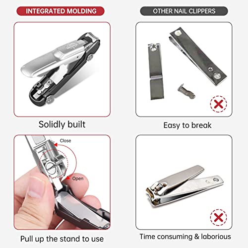 Image of Ritmo Car Nail Cutter for Men Toe Nail Cutter for Thick Nails Cutting Clipper Trimmer for Women Wide Opening Sharp Saw Stainless Steel Large Nail Clipper Curved Blade Silver Black