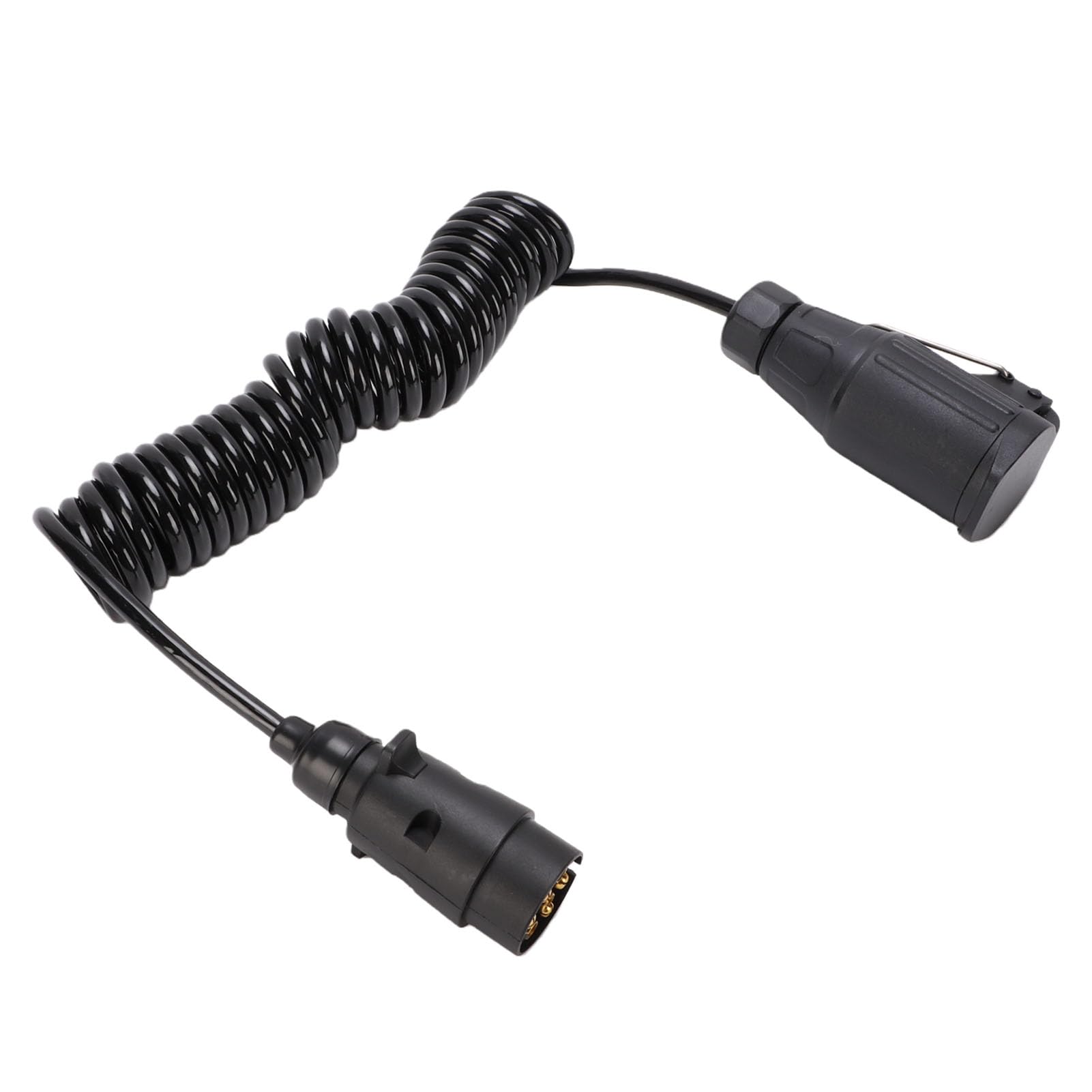HEEPDD Przedłużacz do Okablowania Przyczepy Zwinięty Adapter z 7 Pinów na 13 Pinów z Kablem Sprężynowym 9,84FT do Holowania Samochodów Kempingowych i Biwakowania Elastyczny Zasięg Minimalizuje