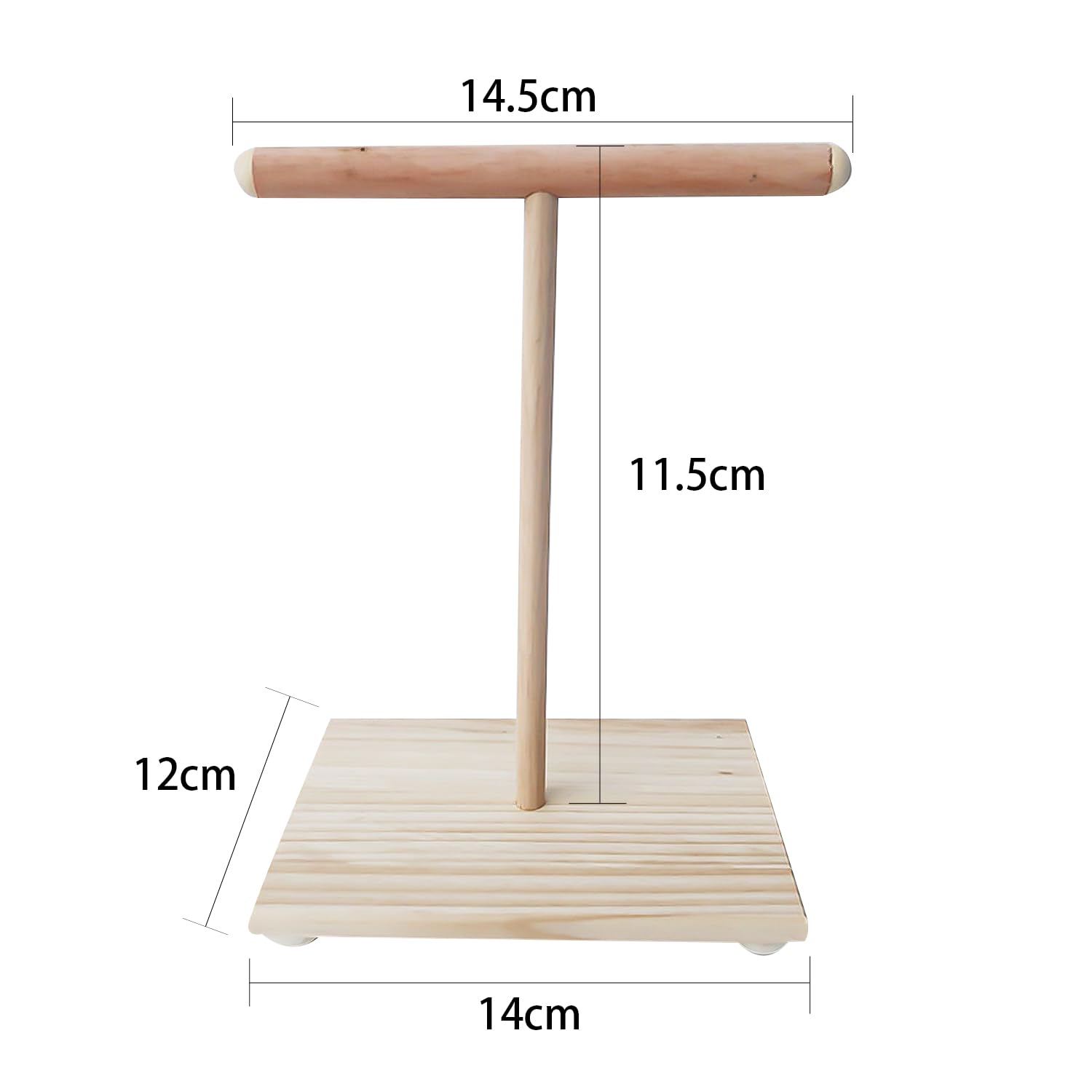 NAUZE Wooden Bird Perch T Stand Parrot Perch Stand Bird Play Gym Toy Cage Accessories Training Platform for Pet Cockatiel Cage Nest Play - Image 2