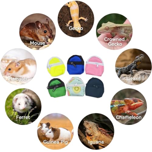 Image of Bearded Dragons Harness Leashes Set Cute Backpack Back to School Design for Small Pets Reptile Lizard Crested Gecko Chameleon Rat Hamster Squrriel Ferret Photo Shoot (Pink)
