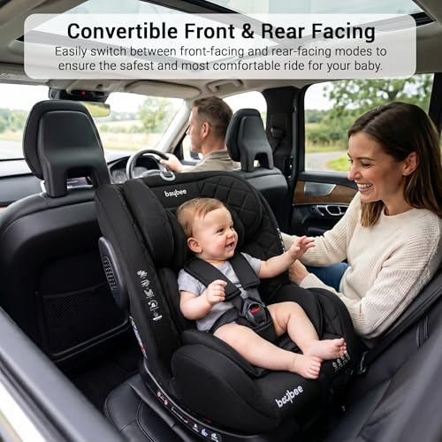 Image of Baybee Convertible Car Seat for Baby 0 to 12 Years with ISOFIX, 3 Position Recline, Headrest Adjustable | ECE R44 /04 Safety Certified | Travel Baby Car Seat for Toddlers Kids Boys Girls
