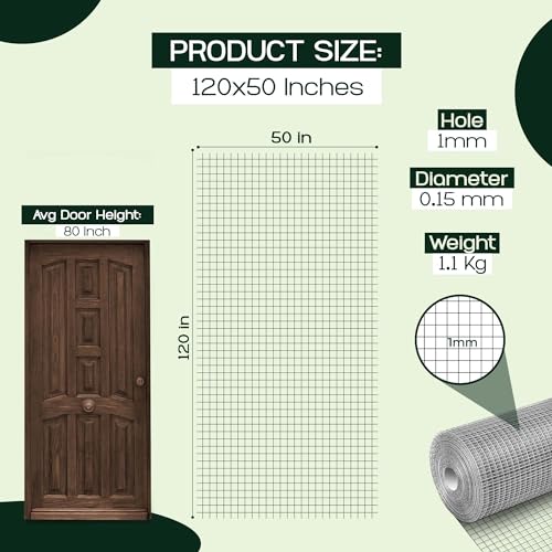 image for FENCELOOP 304 Stainless Steel Woven Wire Mesh roll, 120X50 Inches Hard