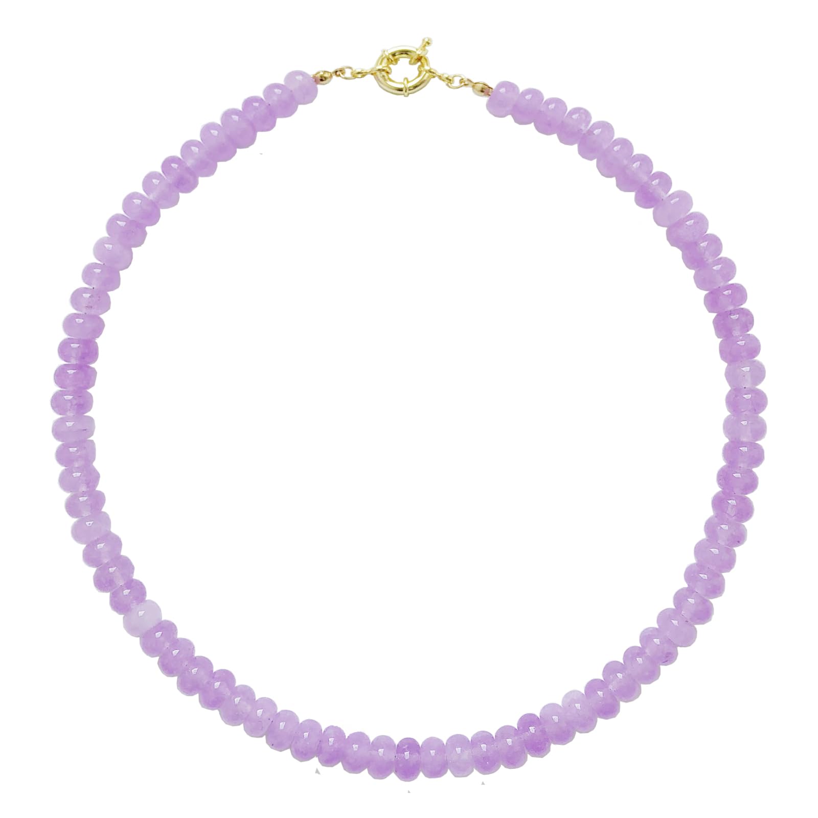 Beaded Gemstone Necklace Purple