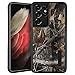CasesOnDeck Case Compatible with Samsung Galaxy S21 Ultra / S21 Ultra 5G [Grip Tactical] Dual Layer Hybrid Rubberized Shock Shell (Tree Camo)