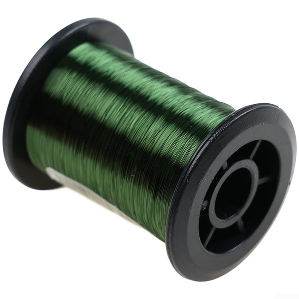 Fine Gauge Copper Wire 0.1mm for Fly Tying Nymph Body Material and Hook Binding in Traditional and Modern Fly Patterns (Olive Color)