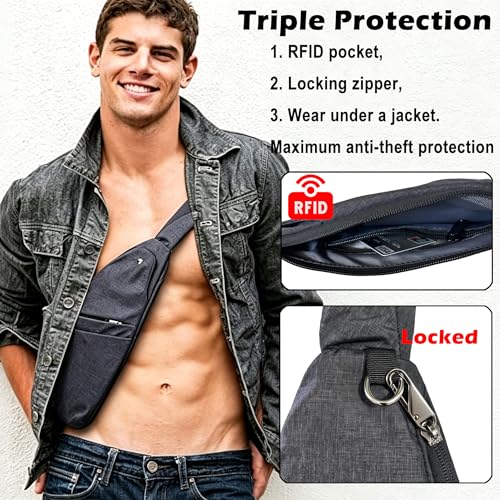 Slim Sling Bag Small Anti Theft
