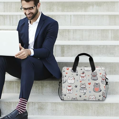 Bolso para laptop con diseño de gatitos y corazones miniatura 3