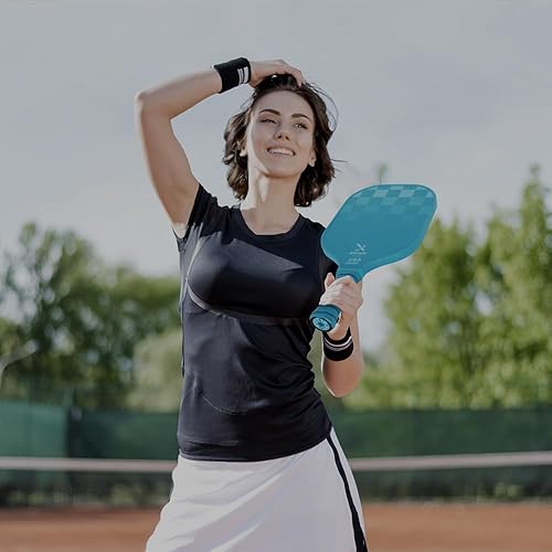 Miniatura 7 de Ivecado Paleta de pickleball de fibra de carbono aprobada por USAPA - Raquetas de bola de pepinillo con núcleo de panal más gruesas, regalo con