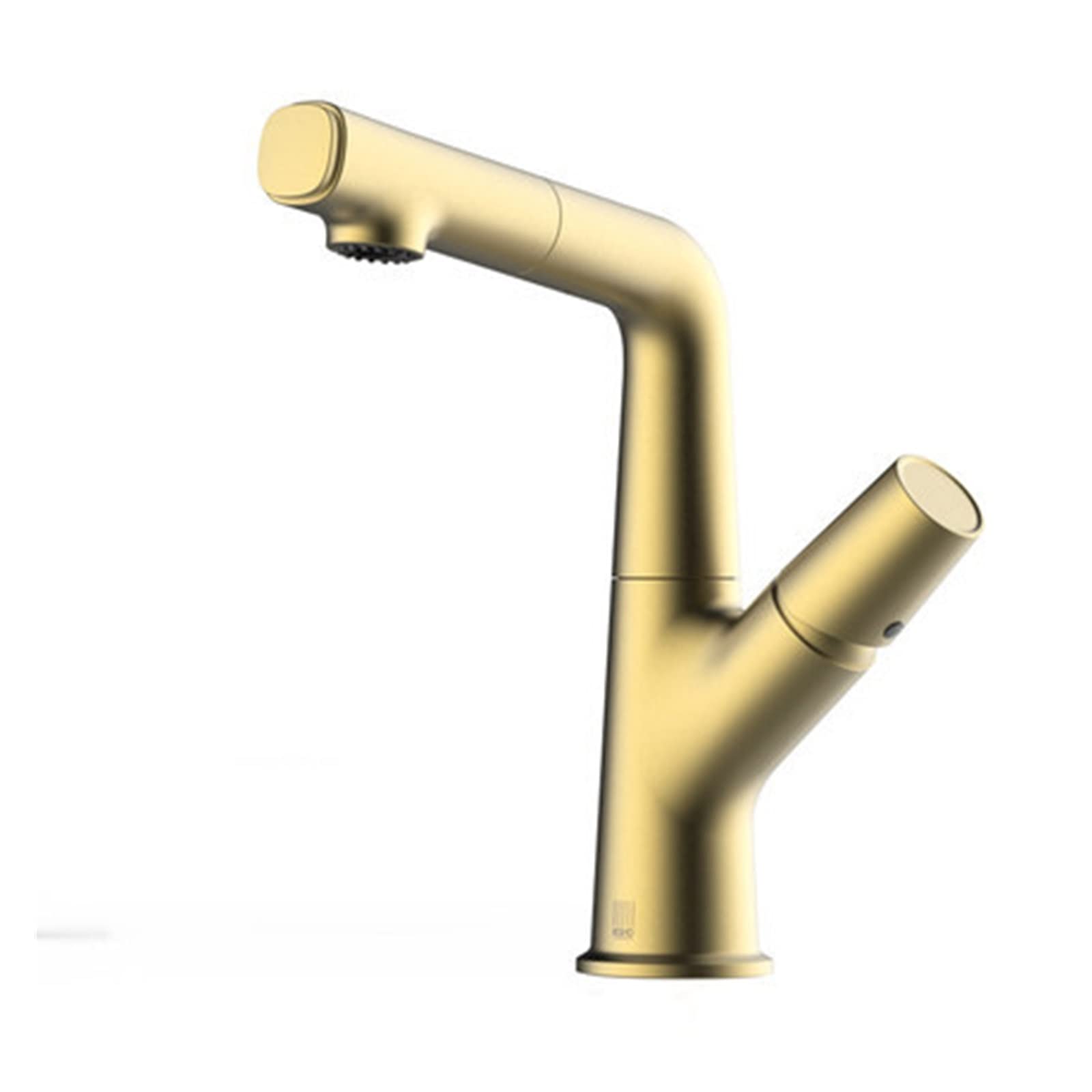 Robinet lavabo or brossé rétractable et rotatif à installer sur un vasque moderne