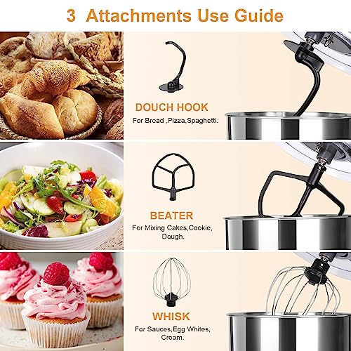 NEWSETS-74-QT-Stand-Mixer-Household-Stand-Mixer-600W-Electric-Mixers-with-Stainless-Bowl-Hook-Whisk-Beater-and-Splash-Guard-Fast-6-Speed-Tilt-Head-Food-Mixers-for-Baking-Cakes-Pastry-Easily