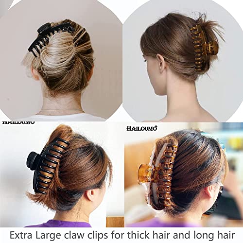 Large Hair Clips 5.1 Inch Extra Large Claw Clips For Thick Hair Crystal Plastic Hair Claw Banana Clips Accessories For Wome, Pack Of 2 #TOP2
