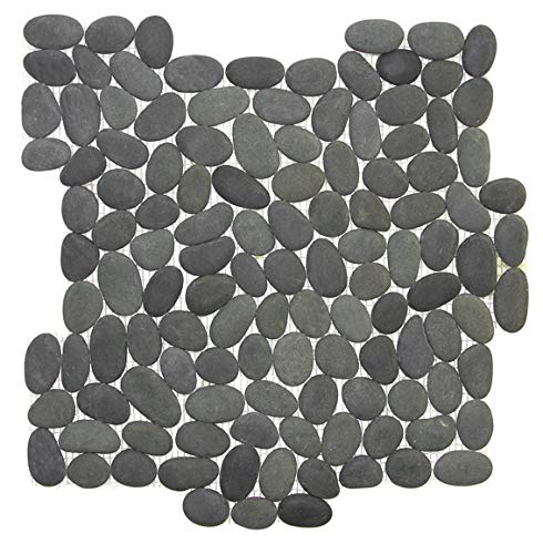Interlocking Tumbled Pebble Floor Tiles (5-Sheets) Kitchen, Bathroom, and Patio