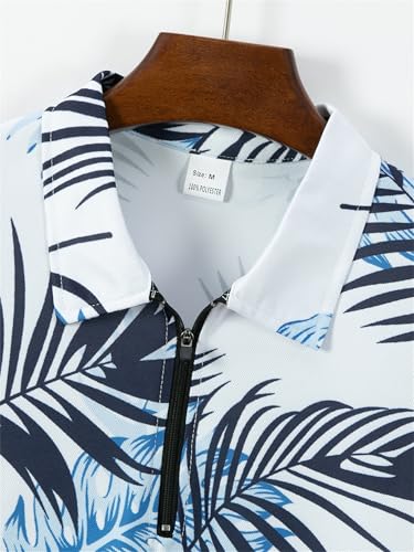 Men's shorts suit two-piece polo shirt fashion summer sports casual suit men's 1/4 zipper short sleeve3