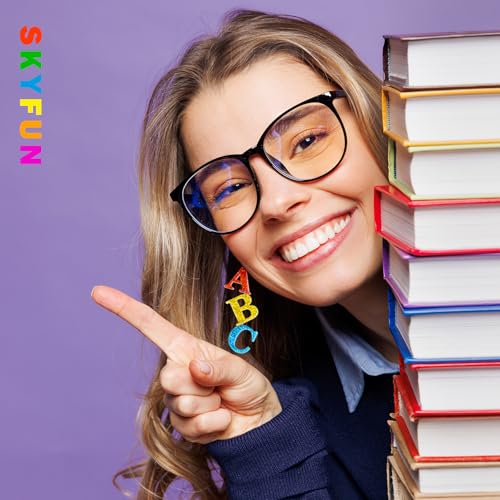 Teacher Earrings for Women Glitter Acrylic Back to School Earrings Dangling Fun Teacher Appreciation Day Gifts Graduation Jewelry3