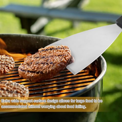 2 Stück Grillspachtel, Grill Spachtel Edelstahl, Grillspachtel mit 2 Haken, Grillwender Grillzubehör für Smash Burger, Teppanyaki, Gasgrill, Feuerplatte Grillschaber