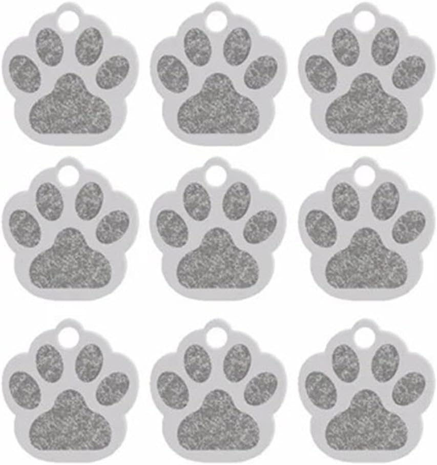 Wholesale 100Pcs Personalized Cat Dog ID Plate Blank Aluminum Cat Dog Tags Custom Engraved Pet Name Phone Number Label Pendant Pet Collar Supplies Accessories,Silver,28X27X1.2mm