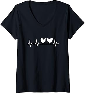 Femme Wyandotte nain - Poules T-Shirt avec Col en V