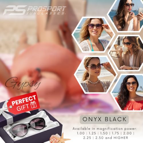 Image of proSPORT | Cat Eye Womens Full Lens Tinted Reading Sunglasses Oversize NOT BIFOCAL