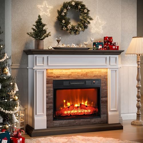 44" Electric Fireplace Mantel LED Farmhouse TV Stand Review
