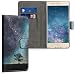 Produktbild kwmobile Huawei P9 Lite Hülle - Kunstleder Wallet Case für Huawei P9 Lite mit Kartenfächern und Stand - Galaxie Baum Wiese Design Blau Grau Schwarz