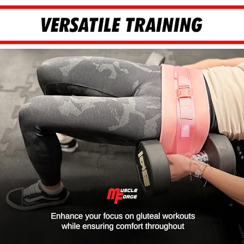 MuscleForge® Ceinture pour Hip Thrust, Charge de Levage pour attacher des haltères pour Exercices de Hanches, Pont de Fessier, Planche, Pompes – Image 4