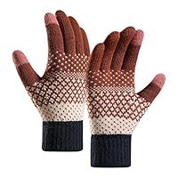 Générique Gants Femme Hiver Homme Tricotés Douces Pour Hommes Chauds Gants Coupe-Vent Thermiques Tactiles Gloves Anti Froid Quotidien Travail Extérieur Randonnée