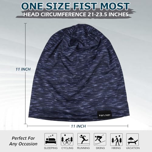 EINSKEY Lightweight Slouchy Beanie for Men Women, Oversize Thin Cotton Skull Cap Chemo Cap Night Sleeping Hat for All Seasons4