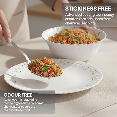 Image of Cello Tropical Lagoon Dazzle Series Opalware Dinner Set, 35-Pieces, Service for 6, White