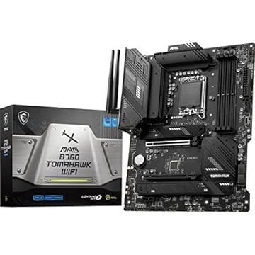 MSI Placa-mãe para jogos MAG B760 Tomahawk WiFi (suporta processadores Intel de 12ª/13ª geração, LGA 1700, DDR5, PCIe 5.0, M.2, LAN de 2,5 Gbps, USB 3.2 Gen2, Wi-Fi 6E, ATX)