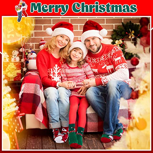 Image of Hercicy Bulk Christmas Fuzzy Socks for Women Men, Fluffy Winter Warm Crew Socks