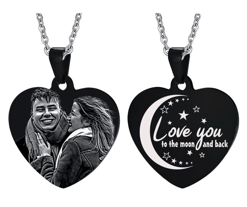 Personalised Heart Locket Pendant Necklace for Women & Girls – Custom Photo Engraving Gift for Mum, Daughter, Grandma, Friends Mother’s Day, Birthdays, Valentine’s Day