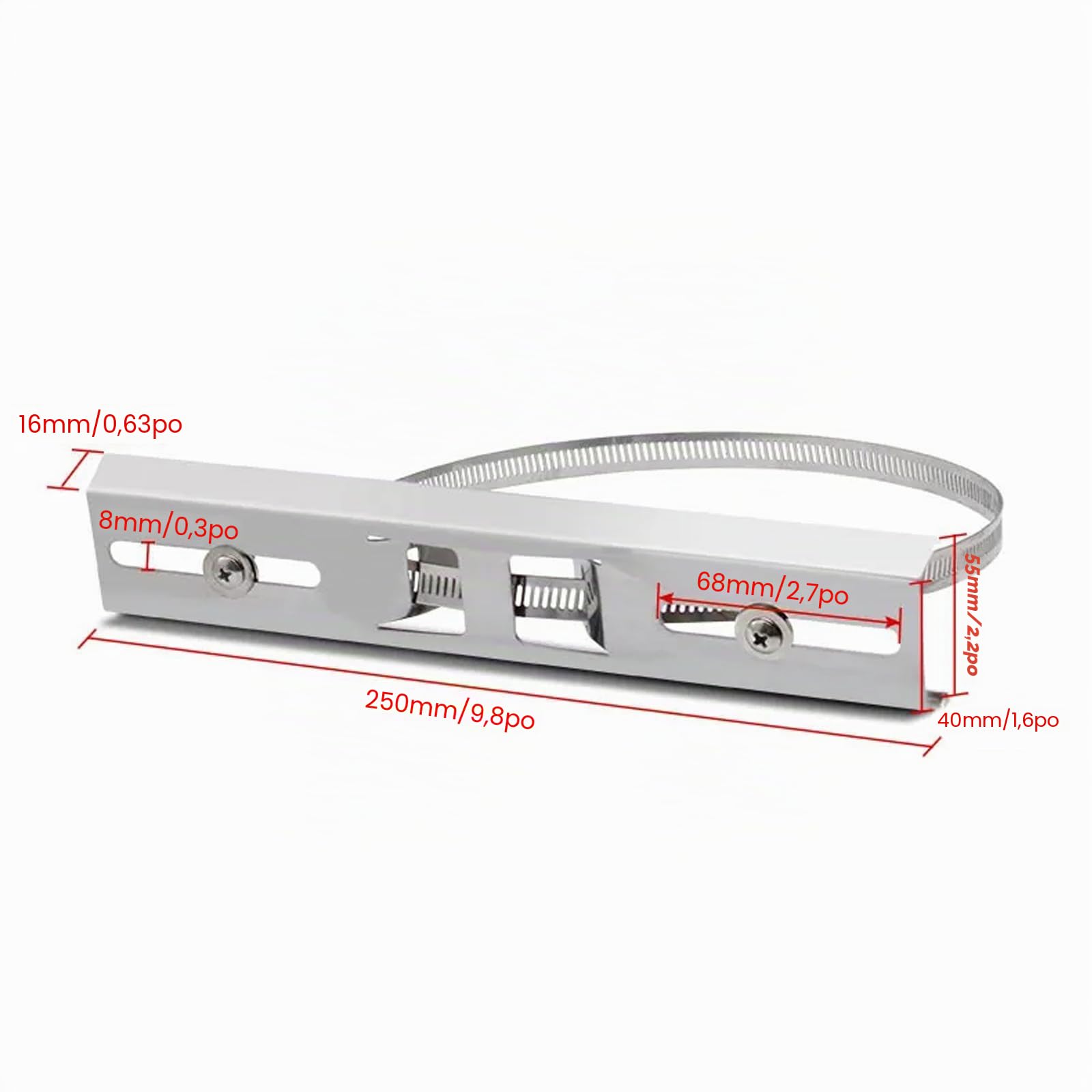 Kits de montage de poteau, supports de 250 mm en acier inoxydable 304 avec pince réglable de 300 mm pour boîte de jonction étanche extérieure, support de montage pour boîte de jonction électrique