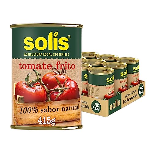 SOLÍS Tomate Frito Clásico Lata - Pack de 25 x 415g - Tomate sin gluten