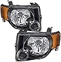 JSBOYAT Headlight Assembly Replacement for 2008-2012 Ford Escape SUV Headlamp Driver & Passenger Side, Black Housing with Amber Reflector