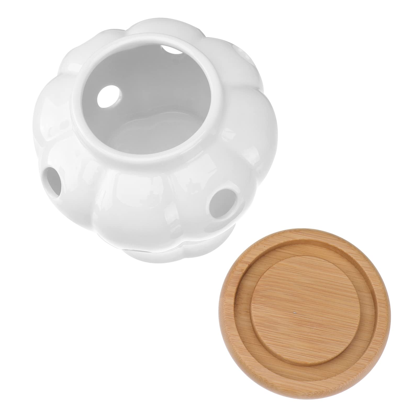 DOITOOL Garlic Keeper Garlic Keeper Ceramic Vented Garlic Holder Garlic Canister Onion Keeper Storage Container with Lids for Garlic Onion Lemon Potato Ginger Shallots Onion Keeper