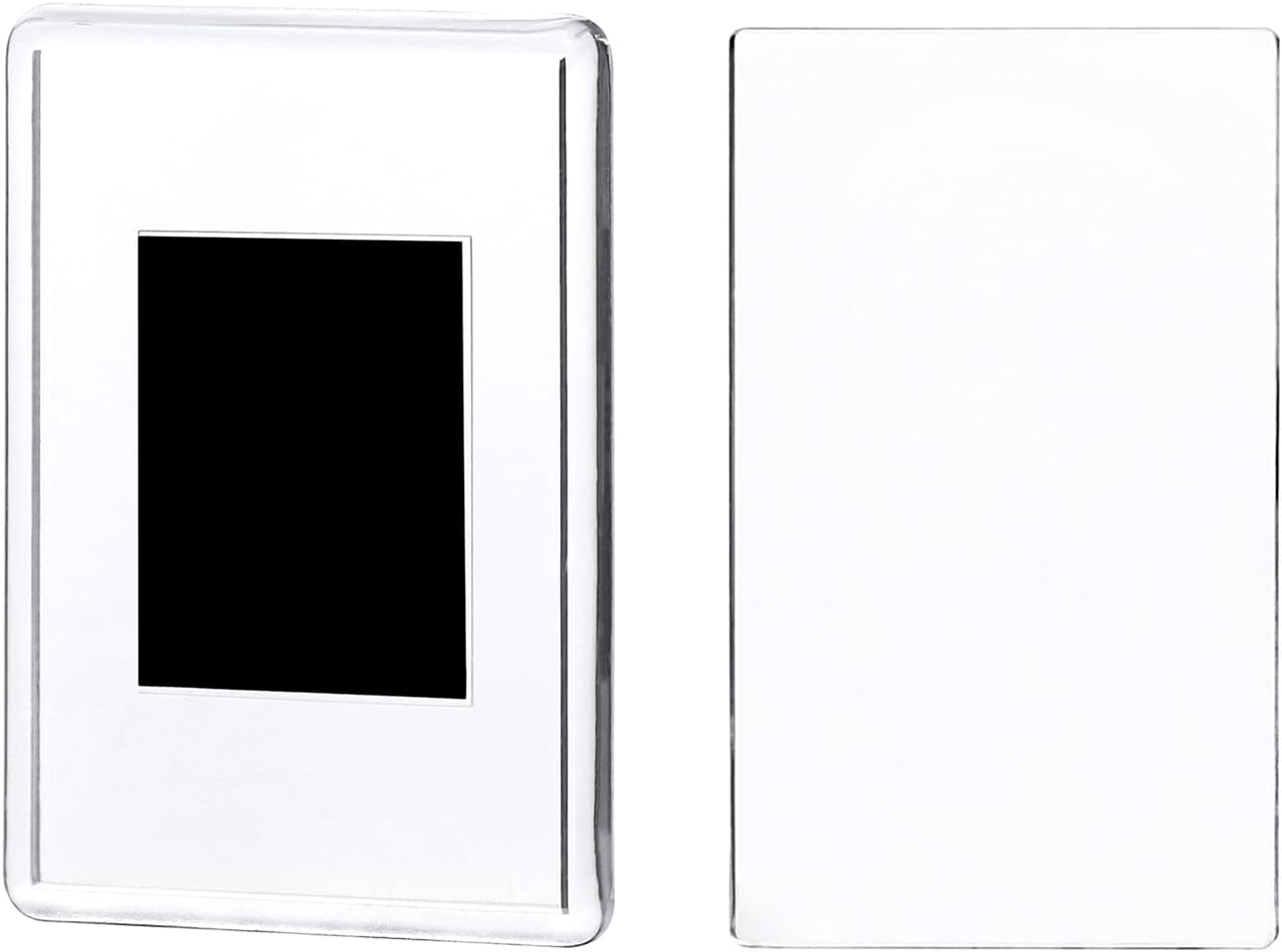 QWORK 20Pcs Small Magnetic Photo Frame for 2.75" x 1.75" Photos, Blank Acrylic Photo Frame for Refrigerator and Family Gifts