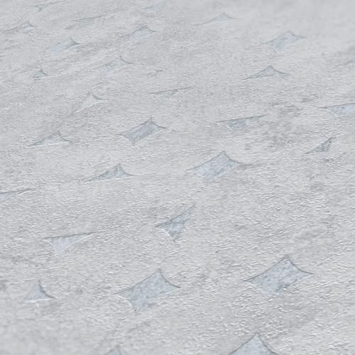 Papier peint losanges béton gris clair brillant rouleau 10m - 8
