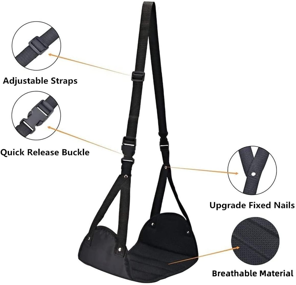 Foot Rest,Airplane Footrest Made with Premium Foam,Travel Essentials Head Hammock Portable Flight Carry-On Foot Rest Adjustable Height Travel Accessories Footrests Hammock