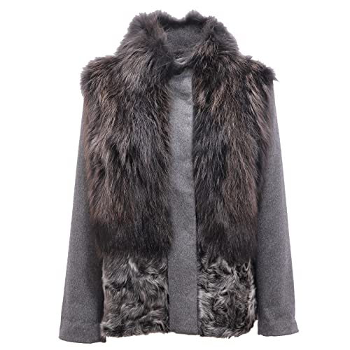 Manteau en fourrure grise BULLY 8005AG pour femme | Veste d'hiver élégante