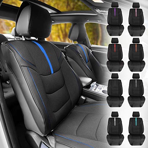 Fh Group Universal Fit Sleek Luxury Front Car Seat Cushions With Leatherette Trim For Most Cars, Trucks, Suvs Or Vans (Purple) #TOP5
