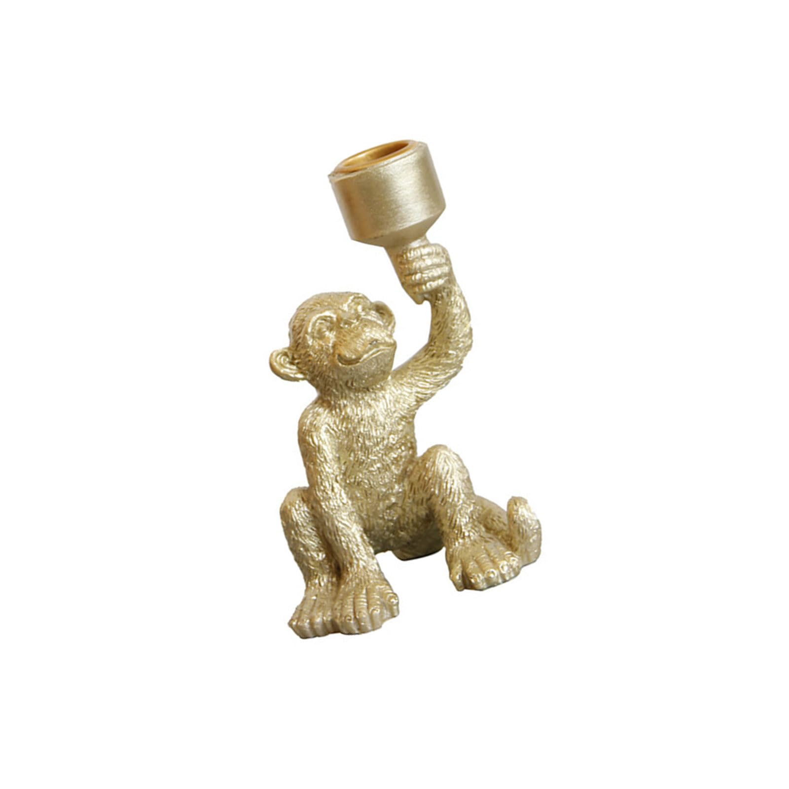LWHZOFR Resin Animal Holder for Tabletop Decor, Monkey Figurine Taper Stand, 5.5 X 3.3 Inch Shelf Accent Display Stand Animal Holder Resin Monkey Candlestick Tabletop Accent Taper Decor Shelf