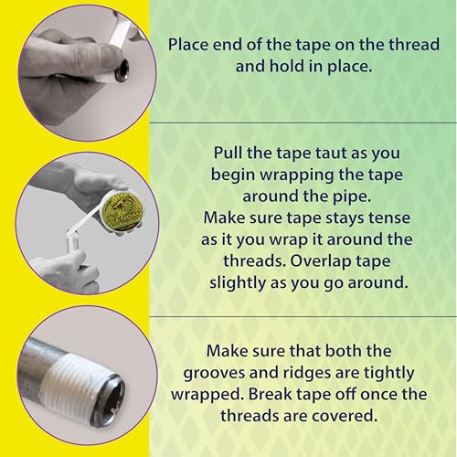 Gasoila Venom Pro-Grade PTFE Thread Tape - for Use on Threaded Joints of of Piping Materials, Jumbo Roll 1/2" x 1500" - Thumbnail 6