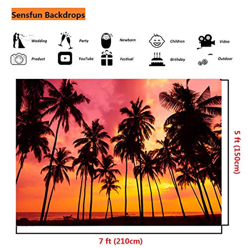Fondo fotográfico vinyl 7x5ft Sensfun atardecer playa miniatura 3