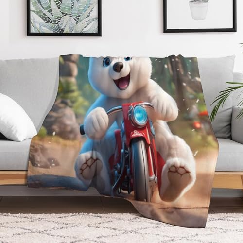 Couverture polaire flannel ours plaid peluche chaud lavable machine - 3